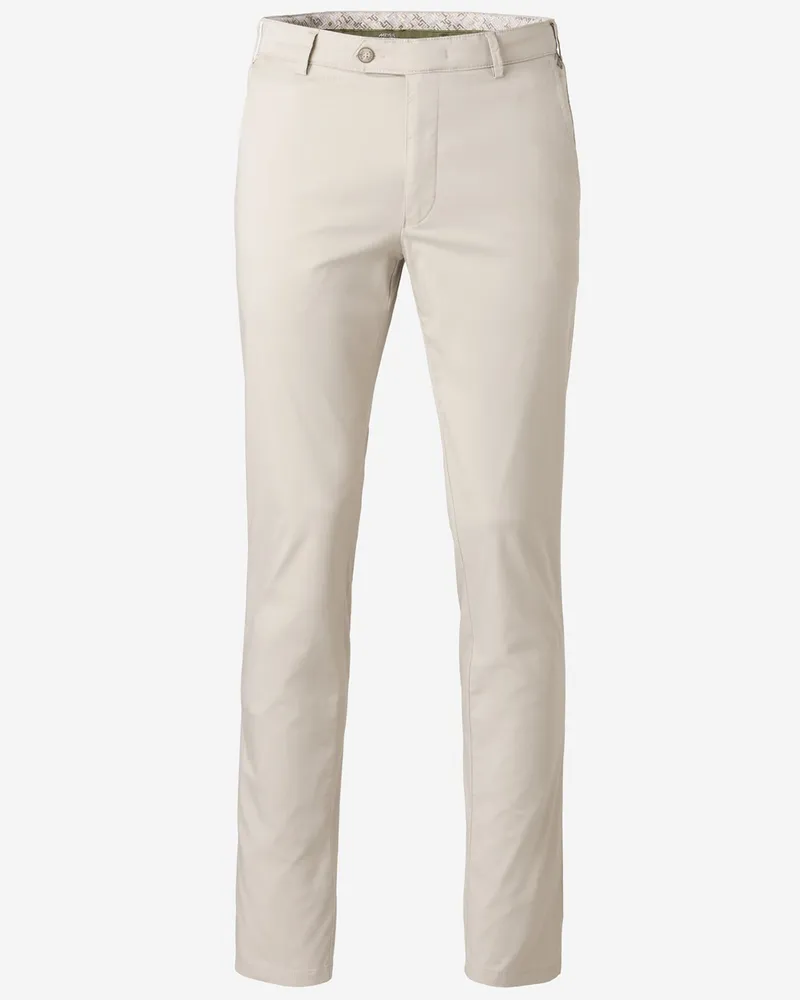 Meyer Hosen Chino Paris aus Bio-Baumwolle mit Stretch, Modern Fit in Kreide