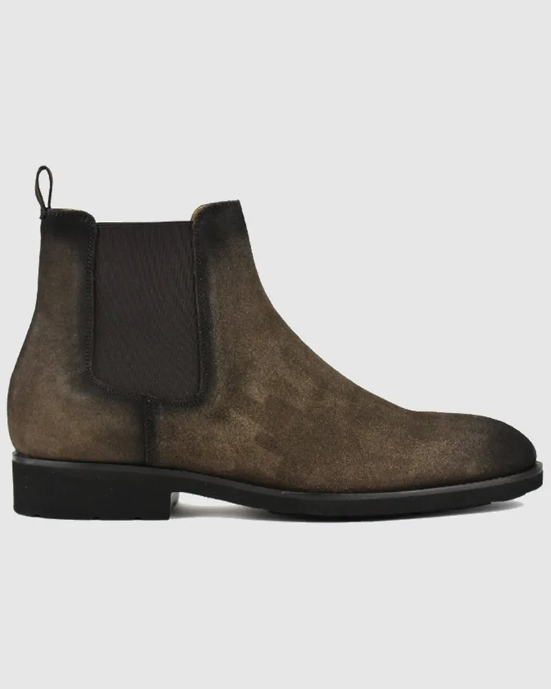 SCHUHE & HANDWERK Handgefertigte Chelsea Boots JACK mit ultraleichter Gummisohle in Grün