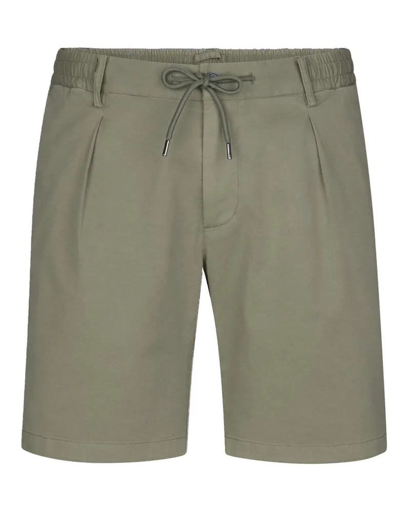 Profuomo Leichte Bermudashorts mit Stretch und Bundfalte in Grün