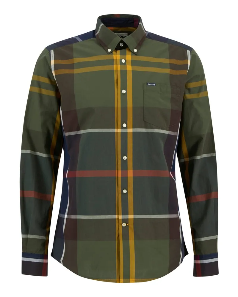 Barbour Leichtes Baumwollhemd mit Tartanmuster, Tailored Fit in Grün