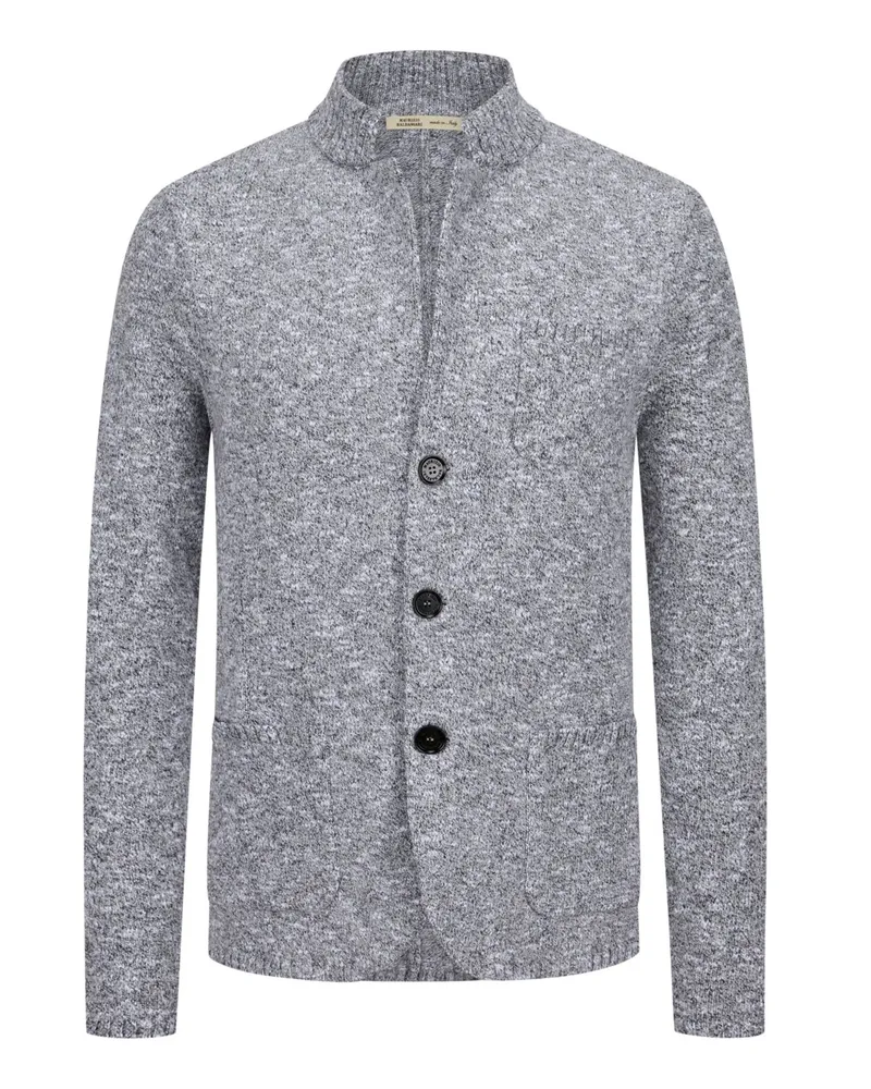 Maurizio Baldassari Strick-Cardigan in Winter Moulinè-Qualität in Mittelgrau