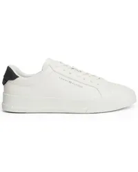 Tommy Hilfiger Low Top Sneaker aus Glattleder mit Logo-Gravur Weiß