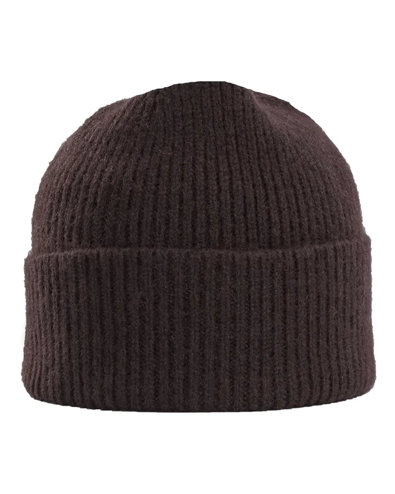 Le Bonnet Softe Strickmütze aus Lammwolle und Angora in Braun