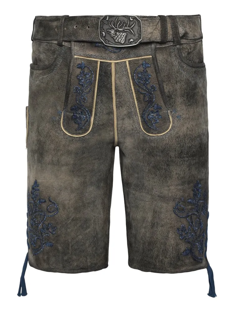 Spieth & Wensky Traditionelle Lederhose mit Metall-Koppelverschluss in Braun