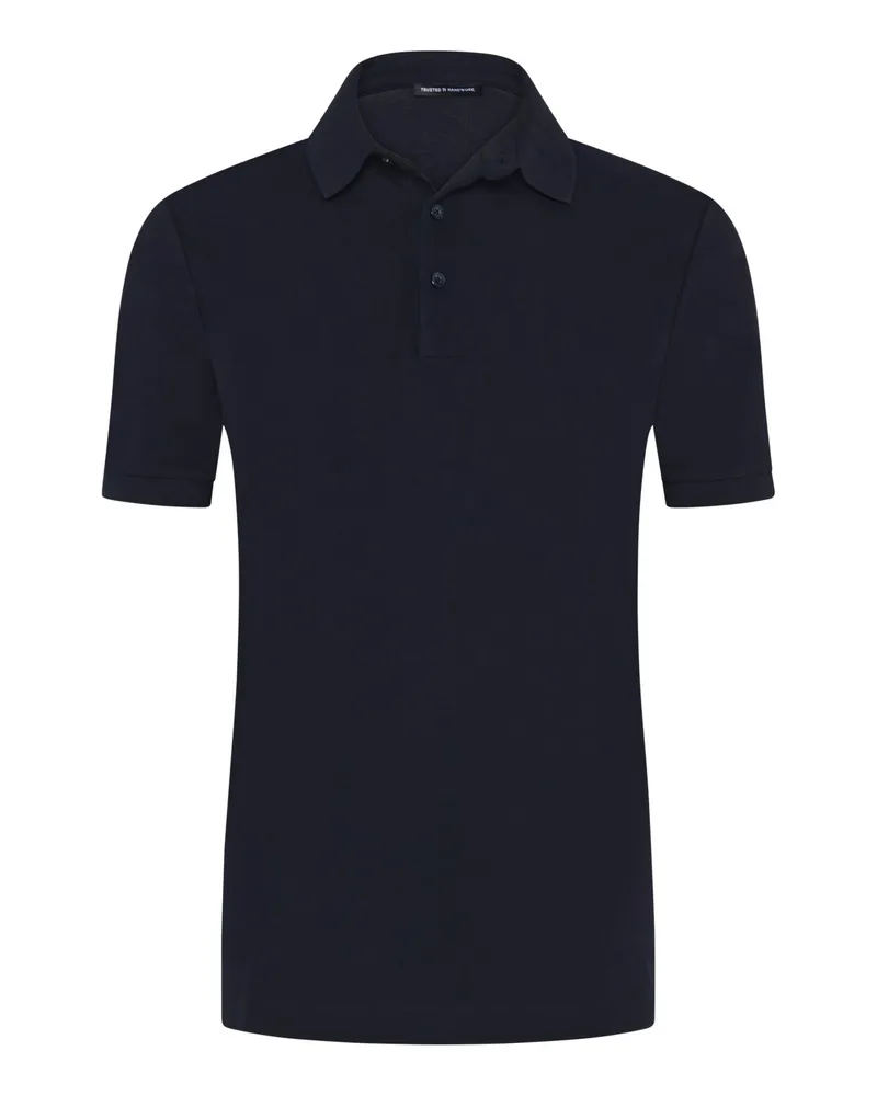 Trusted Handwork Glattes Poloshirt aus Pima-Baumwolle in Marine