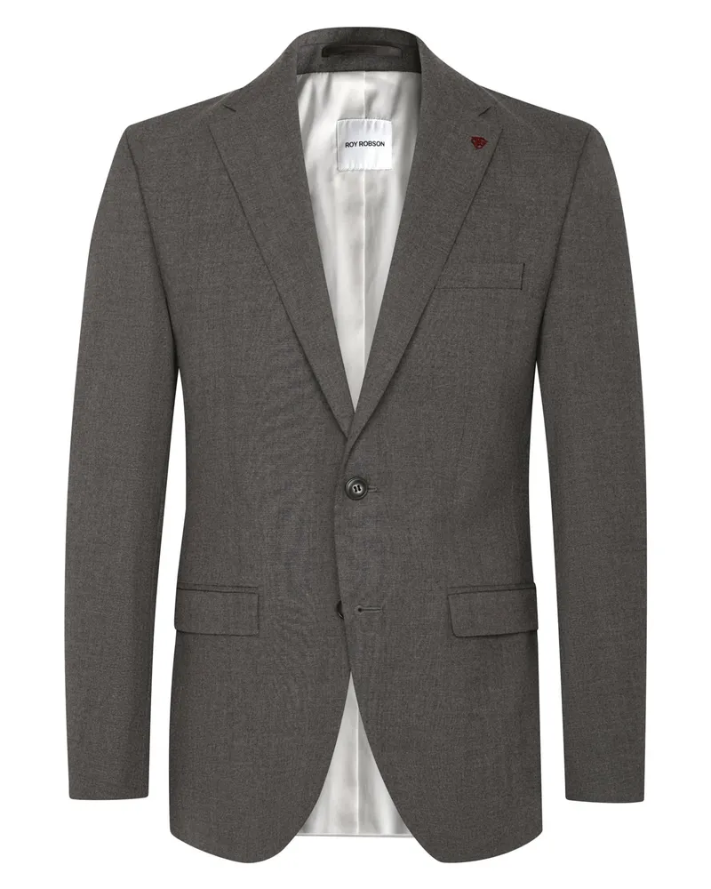 Roy Robson Einreihiges Sakko aus Tech-Flanell, Slim in Braun