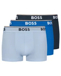 HUGO BOSS 3er Pack Boxer Trunks mit Label-Bund in Stretch-Qualität Blau