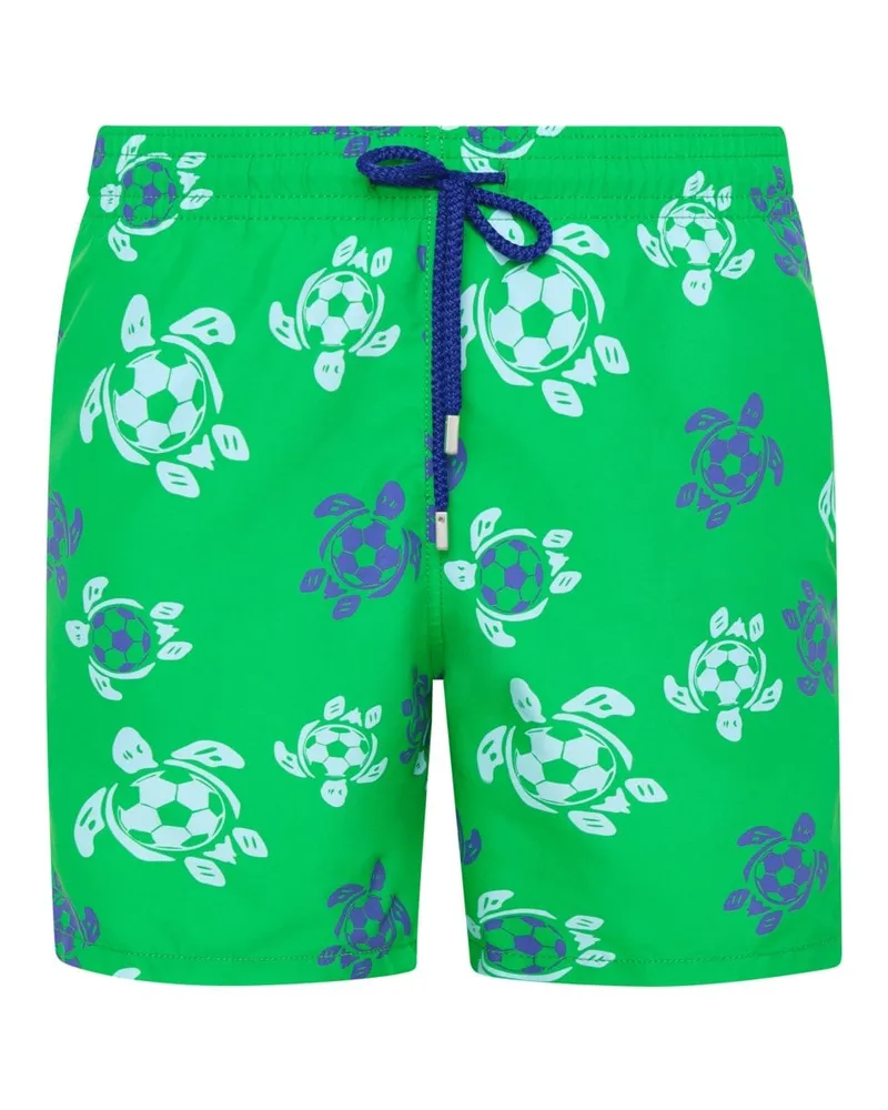 Vilebrequin Schnelltrocknende Badeshorts mit Schildkröten-Print in Grün