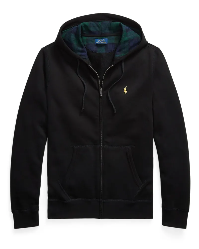 Ralph Lauren Sweatjacke mit Kapuze und softer Fleece-Innenseite in Schwarz