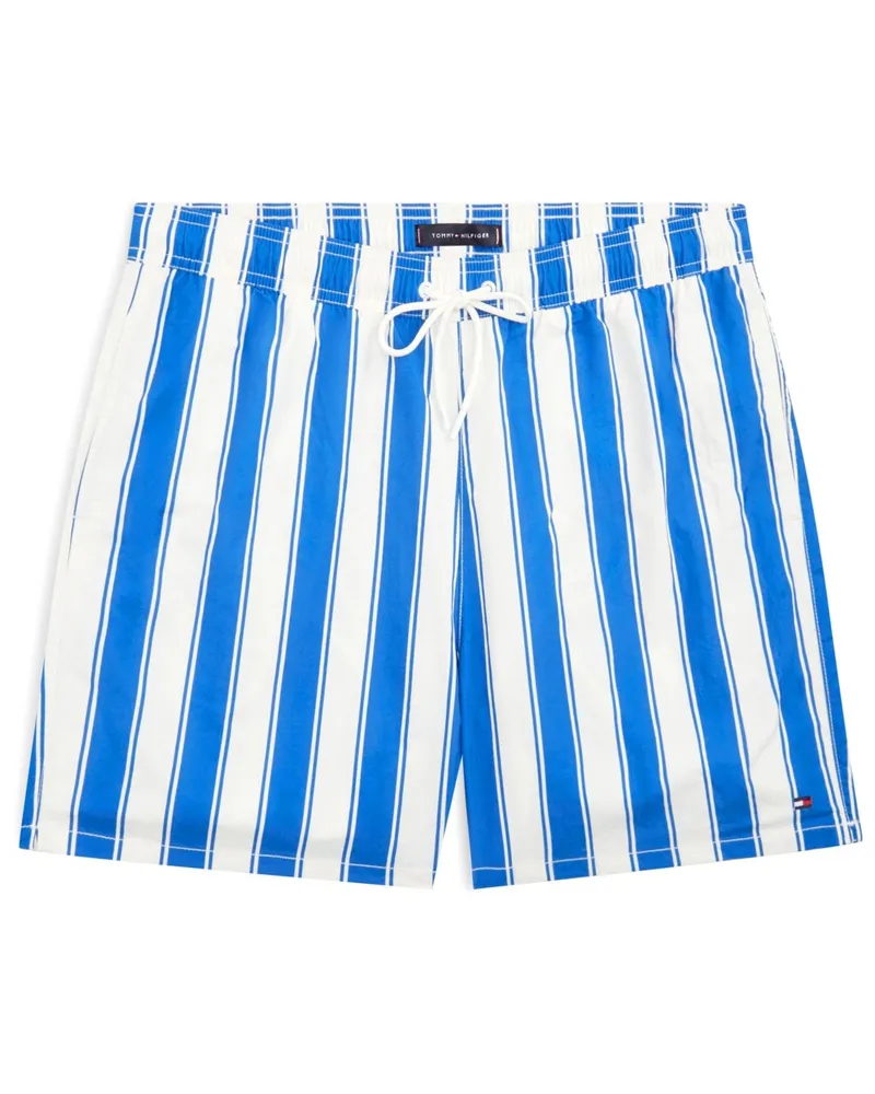 Tommy Hilfiger Schnelltrocknende Badeshorts mit Streifenmuster in Königsblau