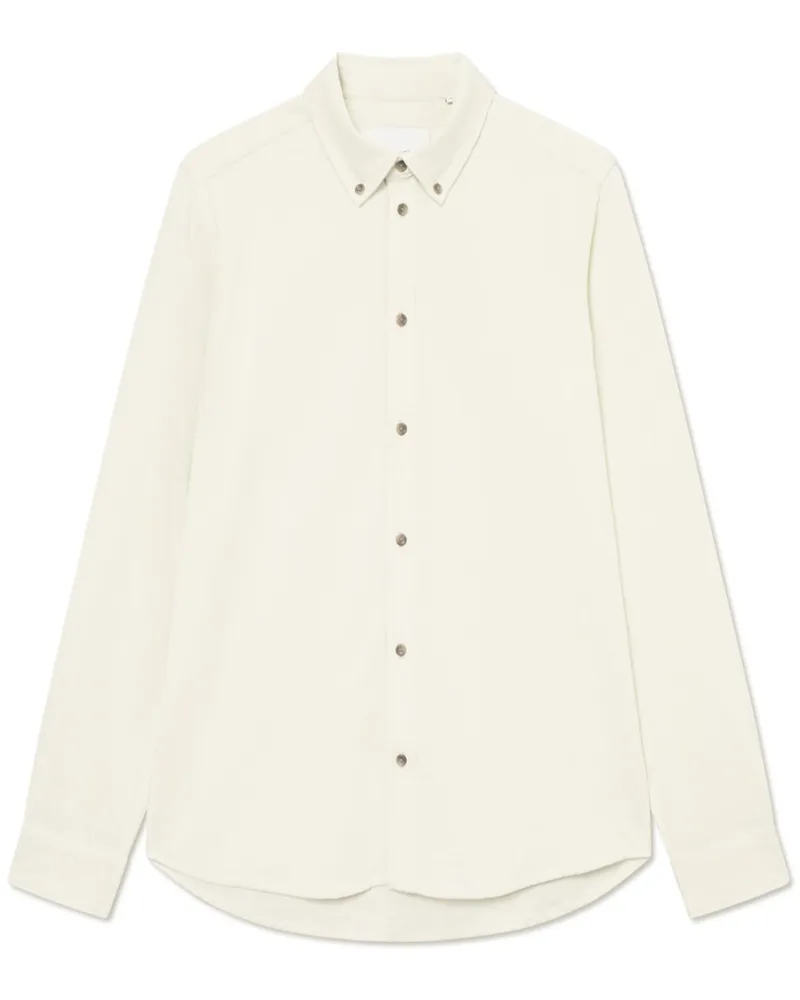 LES DEUX Softes Cord-Hemd Konrad mit Button Down-Kragen in Offwhite