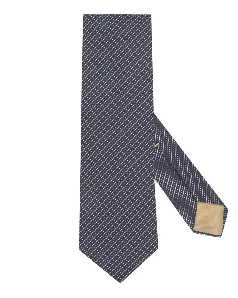 HUGO BOSS Seidenkrawatte mit schmalen Diagonalstreifen in Marine