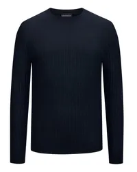 Emporio Armani Leichter Pullover aus Schurwolle mit erhabenen Streifen Marine