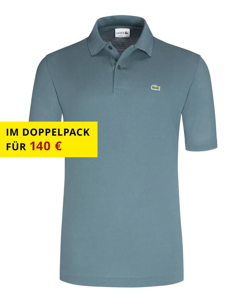Lacoste Piqué-Poloshirt Slim Fit PH4012, mit kleiner Krokodil-Stickerei in Graublau