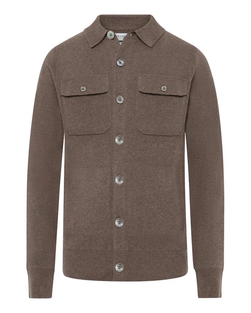Tom Rusborg Woll-Overshirt aus einem Merino-Kaschmir-Mix in Braun