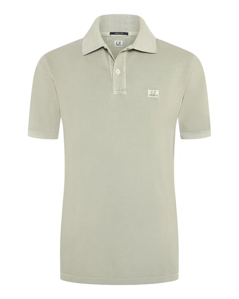 C.P. Company Garment Dyed gefärbtes Poloshirt mit Logo-Stickerei in Salbei