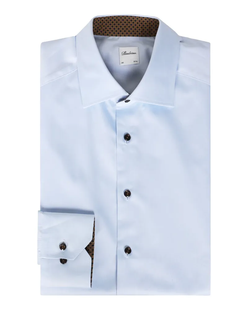 Stenströms Hemd aus Twofold Super Cotton, Regular Fit in Hellblau