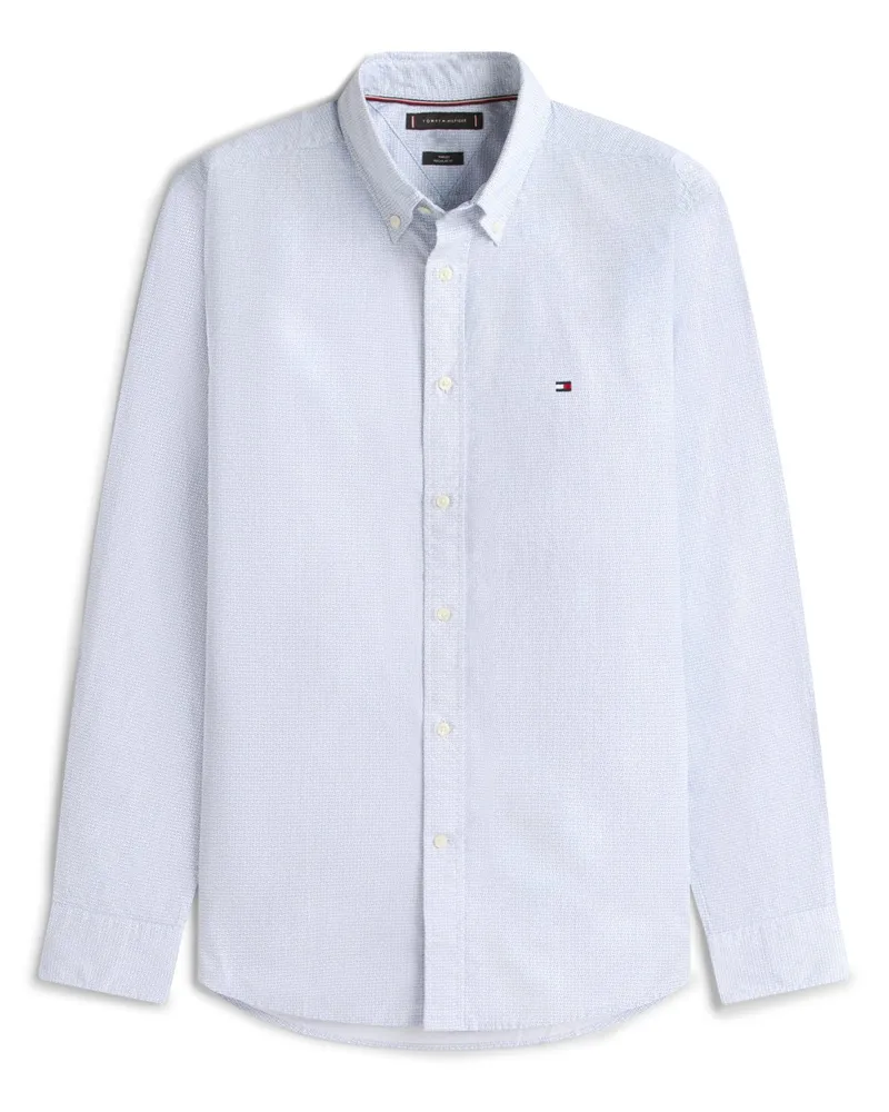Tommy Hilfiger Hemd ThFlex aus leicht elastischer Baumwolle, Regular Fit in Blau