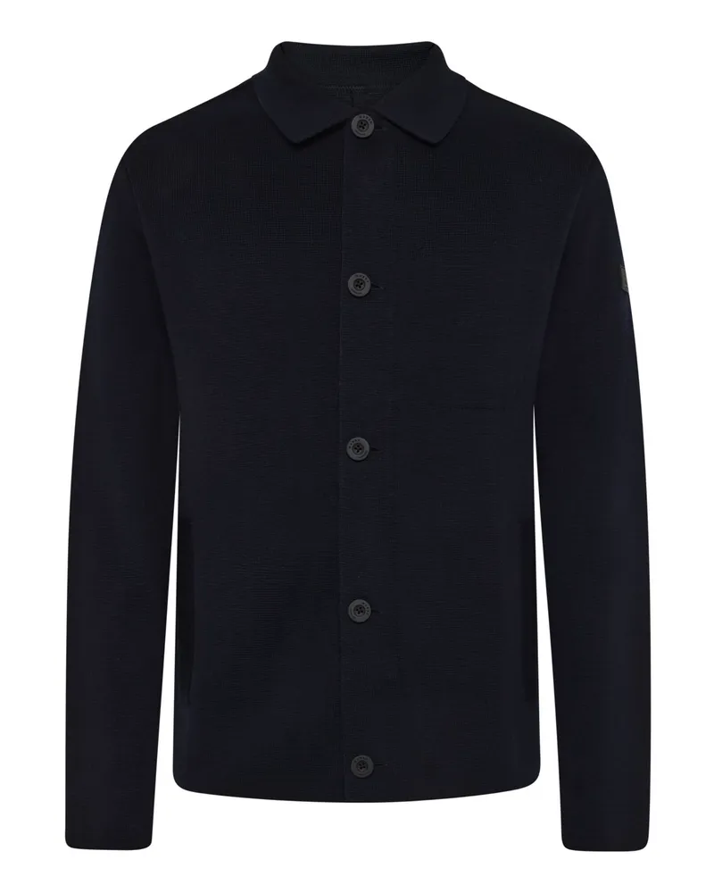 Maerz Strickjacke Milano aus Premium Garn-Merinowolle mit Eingrifftaschen in Marine
