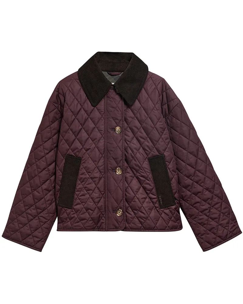Barbour Damen-Steppjacke Moira mit Cordkragen in Lila
