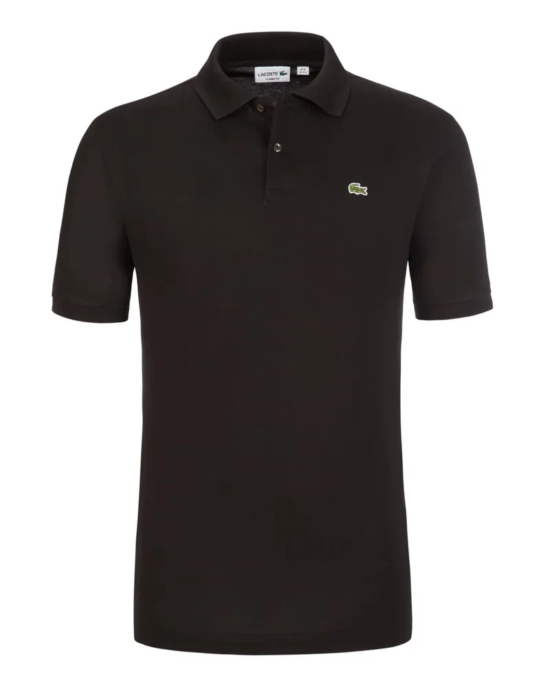 Lacoste Piqué-Poloshirt Classic Fit L1212, mit kleinem Krokodil-Aufnäher in Schwarz