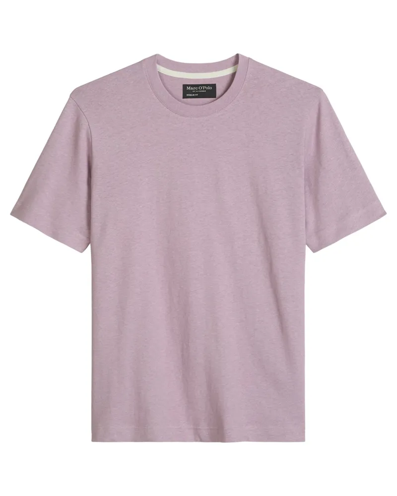 Marc O'Polo Strick-T-Shirt aus Bio-Baumwolle und Leinen, Regular Fit in Rosenrot