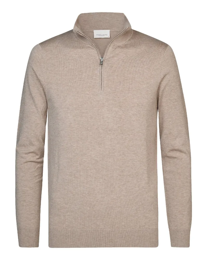 Profuomo Jersey Troyer mit Lyocell und Seide in Beige