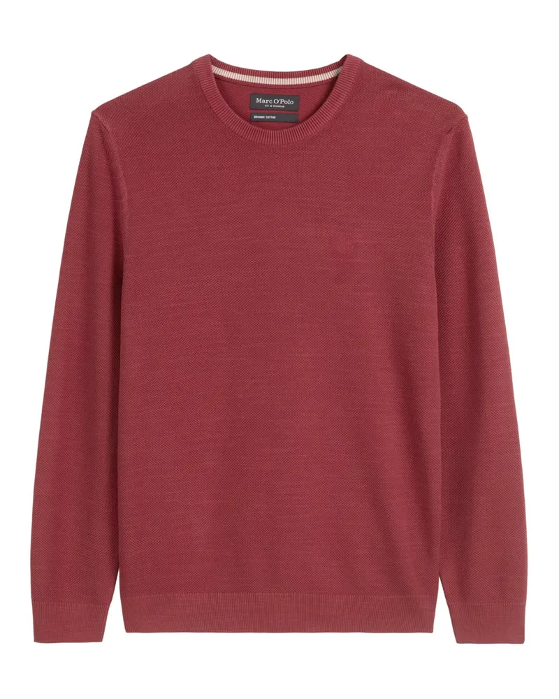 Marc O'Polo Leichter Pullover aus Baumwolle mit Perlstrickstruktur in Rot