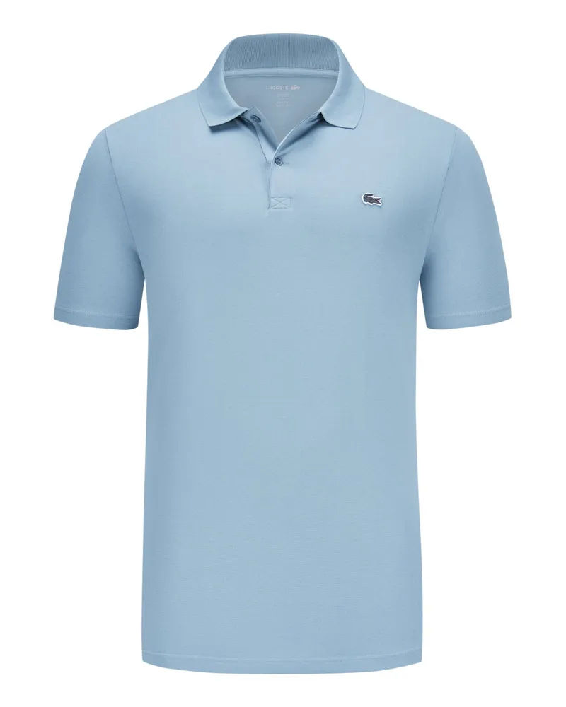 Lacoste Stretch-Poloshirt Waffelpiqué DH5522 mit Krokodil-Stickerei, Regular Fit in Blau