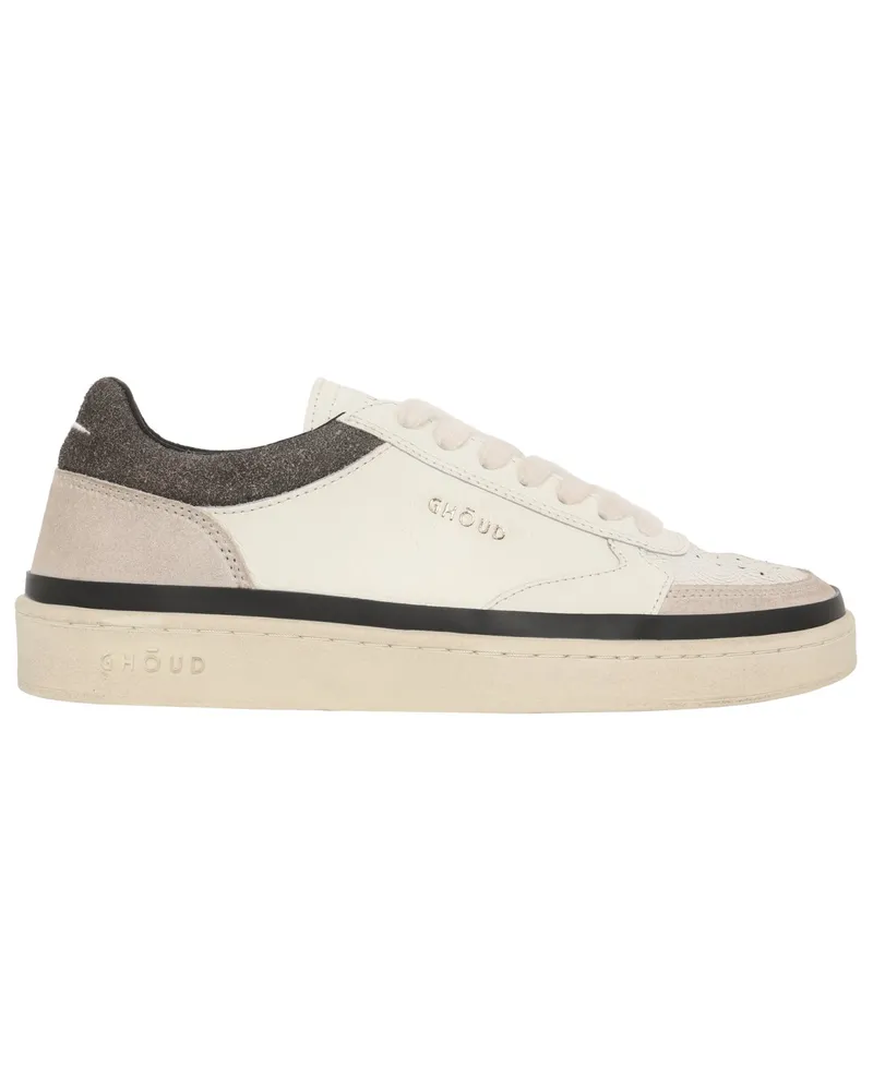 GHŌUD Low Top Leder-Sneaker in dezenter Used-Optik in Braun