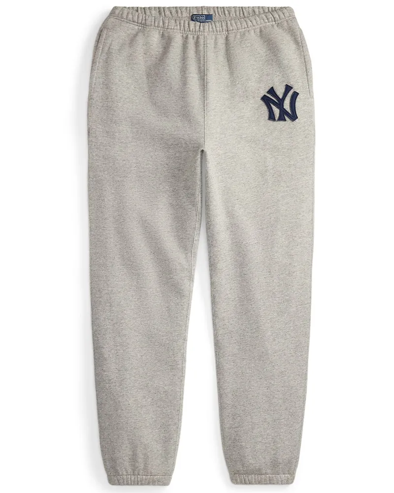 Ralph Lauren Strick-Joggpants mit New York Yankees-Aufnäher in Grau