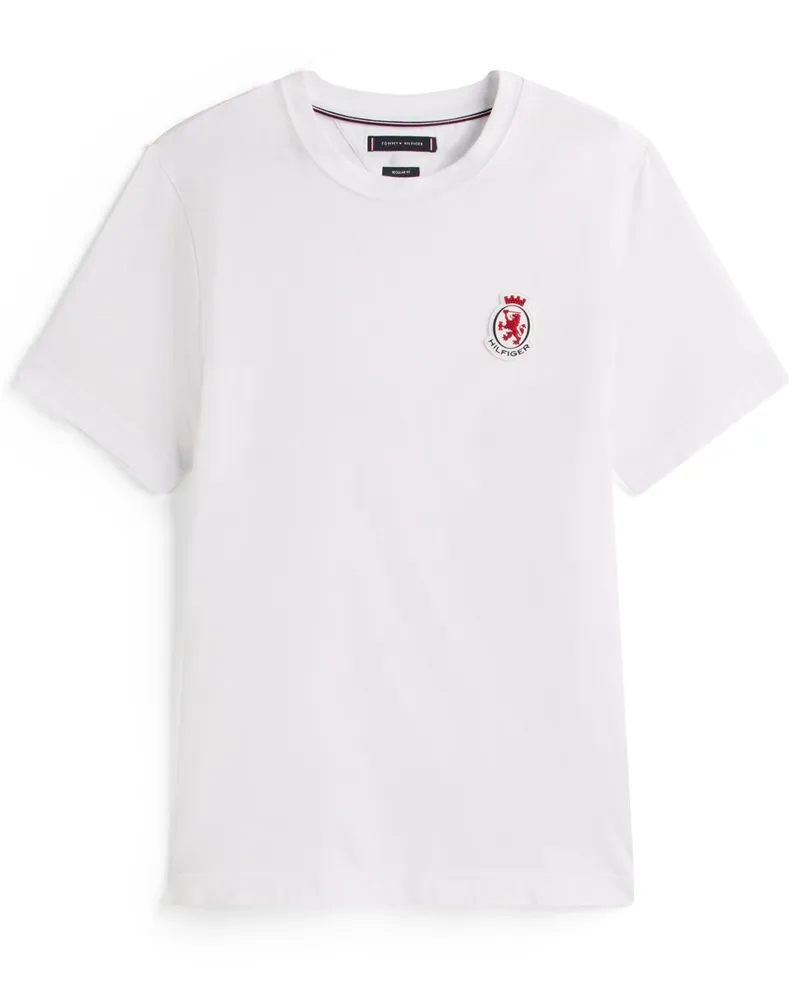 Tommy Hilfiger Softes T-Shirt mit Wappen-Aufnäher in Weiß