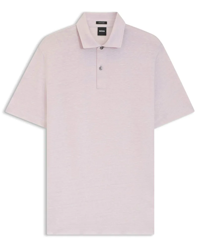HUGO BOSS Softes Poloshirt aus Leinen und Baumwolle in Flieder