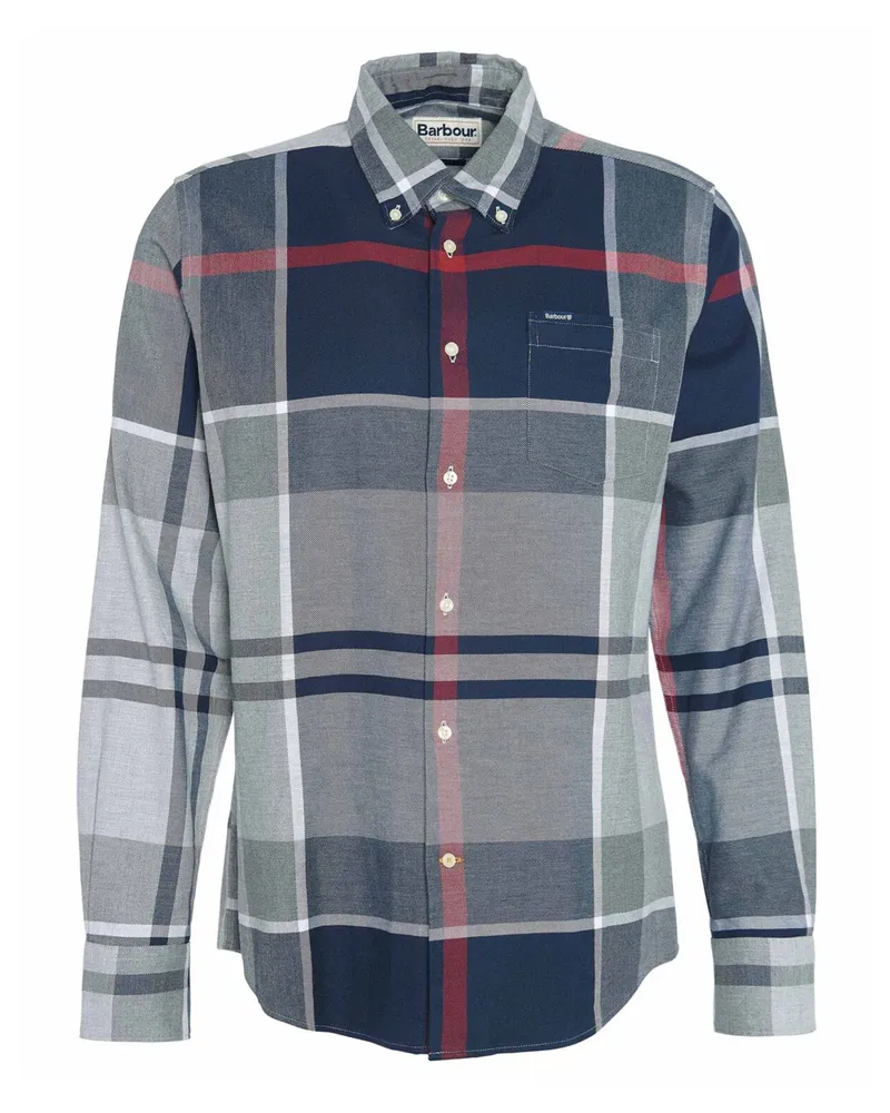 Barbour Flanellhemd mit großem Karo-Muster, Tailored Fit Grau