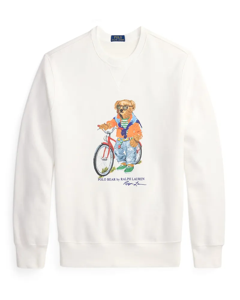 Ralph Lauren Softes Sweatshirt mit Bike Polo Bear-Print in Weiß
