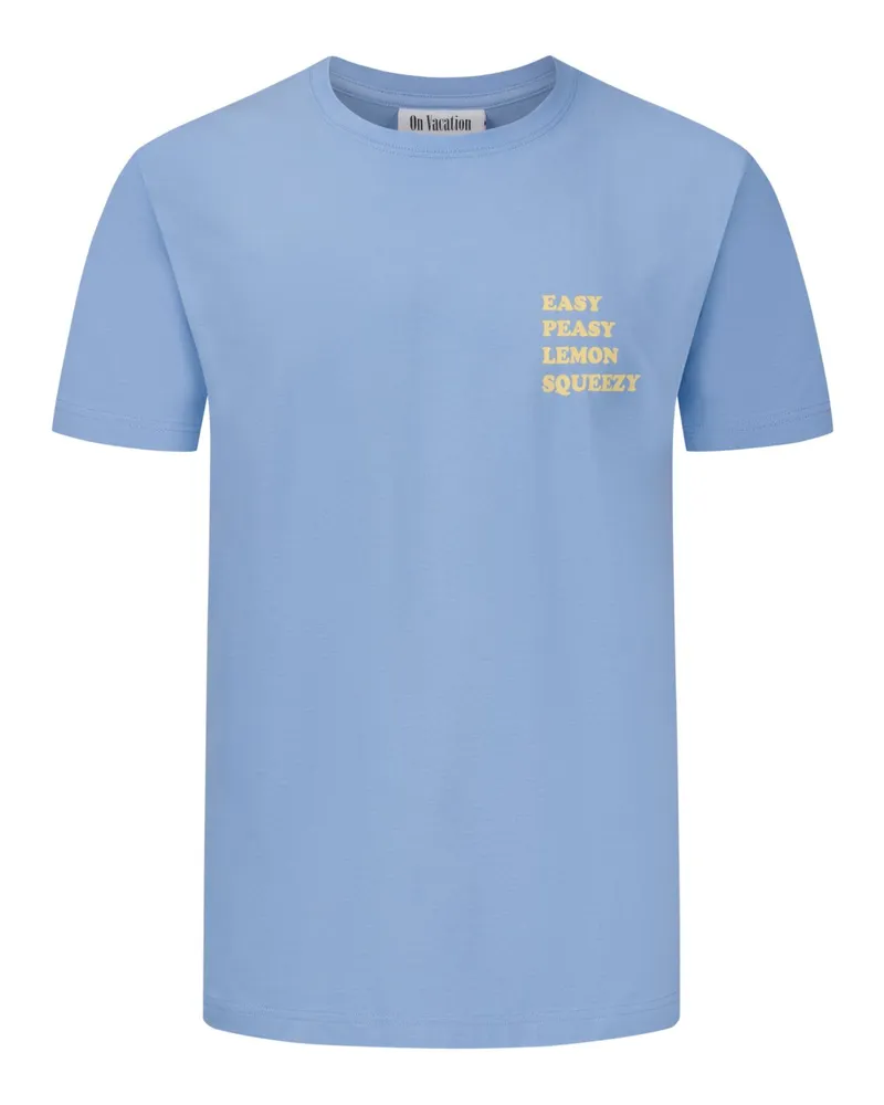 On Vacation T-Shirt mit Lemon Squeezy-Motiv auf Rückenseite in Hellblau