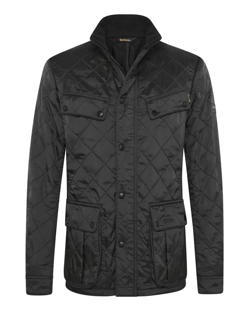 Barbour Leichte Steppjacke mit Stehkragen und softem Fleece-Futter in Schwarz