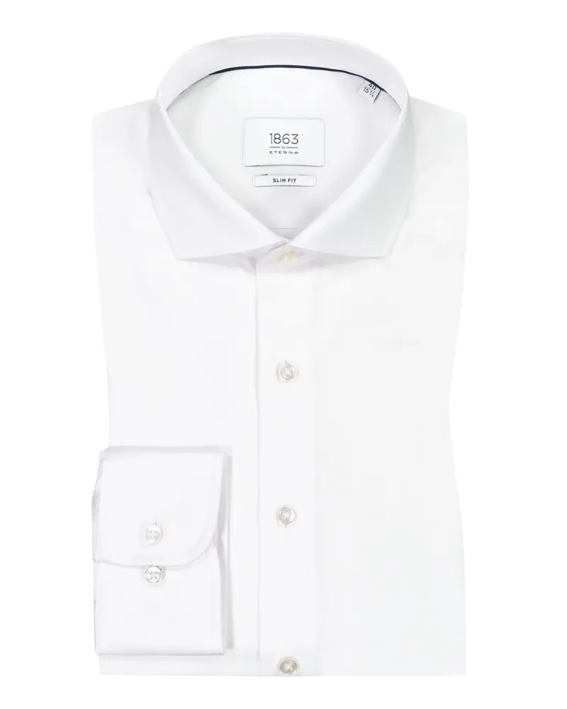 Eterna Hemd aus Baumwolle, Slim Fit in Weiß