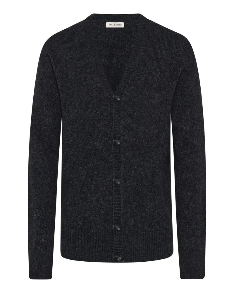 Phil Petter Softe Strickjacke aus einem Baumwolle-Alpaka-Mix in Marine