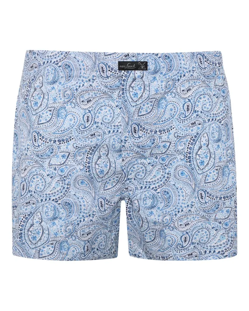 van Laack Boxershorts aus Baumwolle mit Komfortbund und Paisley-Muster in Hellblau
