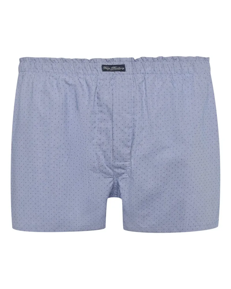 Tom Rusborg Baumwoll-Boxershorts mit elastischem Bund in Hellblau