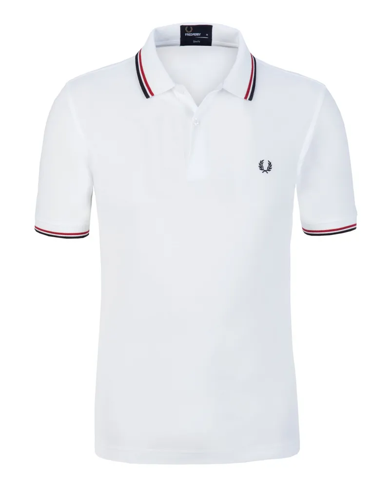 Fred Perry Poloshirt, 100% Baumwolle in Weiß