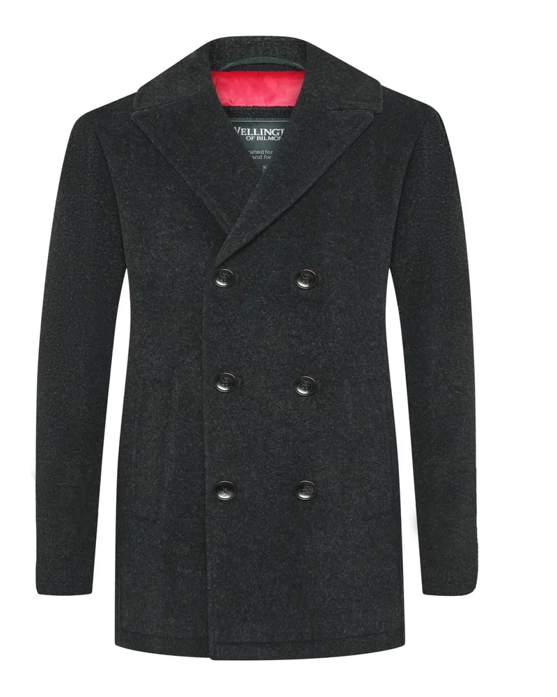 Wellington of Bilmore Cabanjacke aus Schurwolle und Kaschmir mit Wattierung in Anthrazit