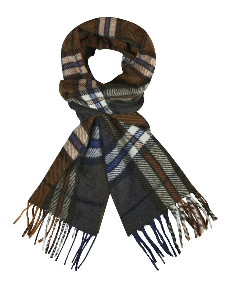 DANTE Kaschmirschal mit Karomuster und Fransen in Rot