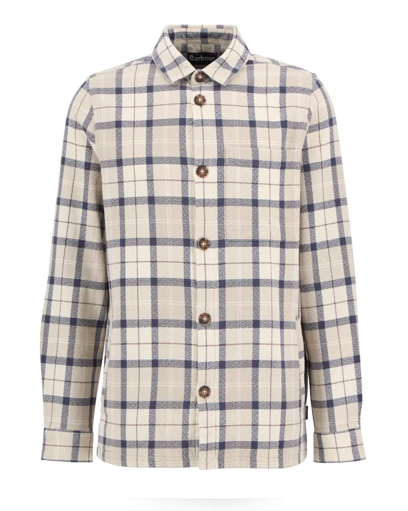 Barbour Overshirt mit Karomuster in Crêpe-Struktur in Beige