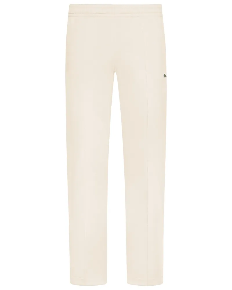 Lacoste Trainingshose aus einem Baumwollmix mit Seitenstreifen in Offwhite