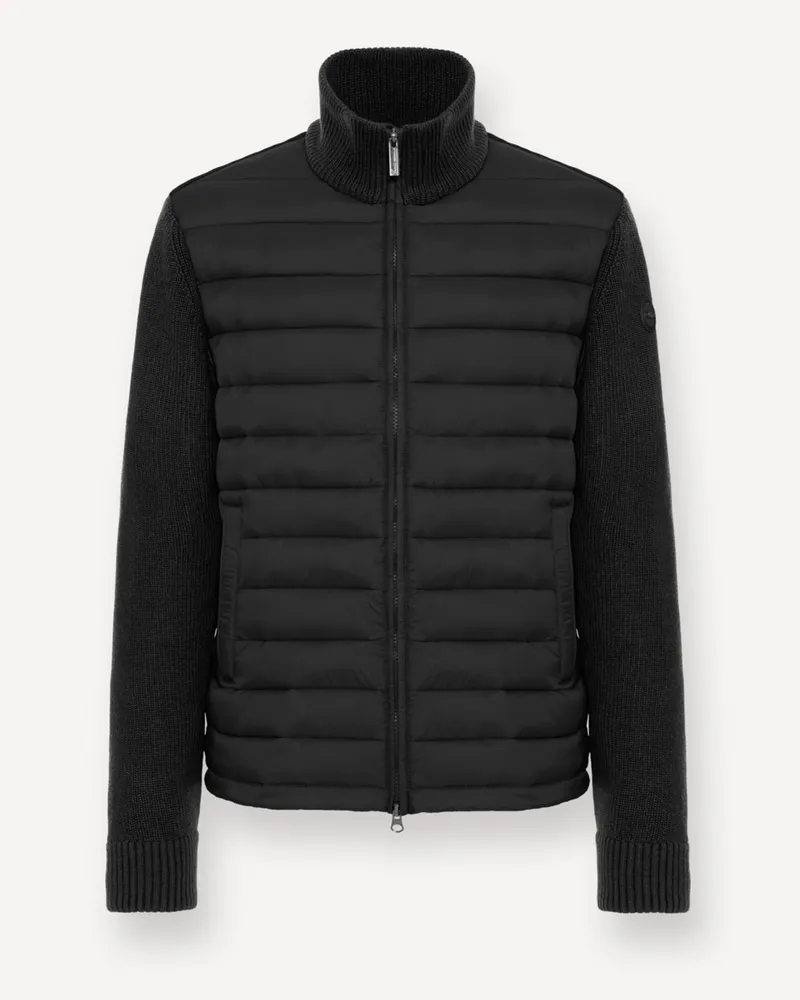 Colmar Hybride Steppjacke mit gestrickten Ärmeln und Rückseite in Schwarz