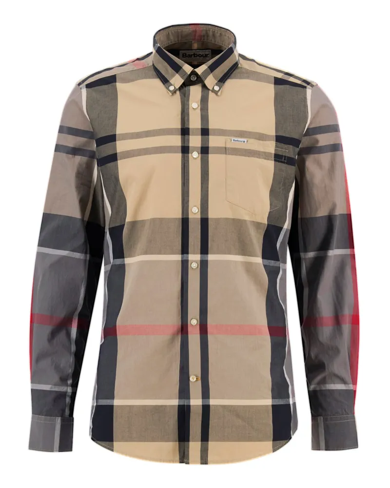Barbour Leichtes Baumwollhemd mit Tartanmuster, Tailored Fit in Braun