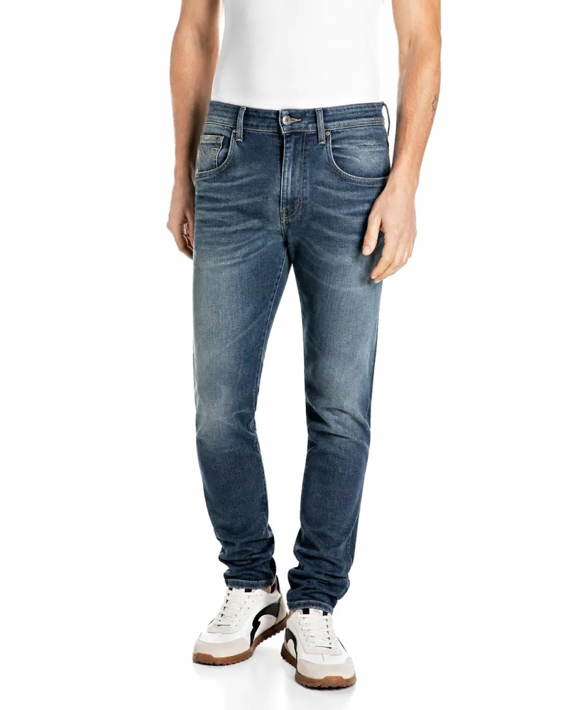 Replay Jeans Anbass mit Stretch und Waschung, Slim Fit in Denim