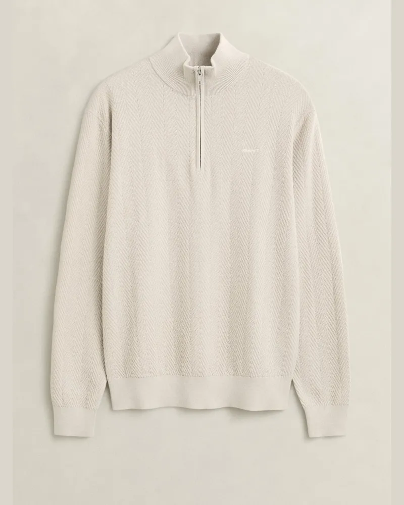 Gant Strick-Troyer aus Merinowolle mit Fischgrätmuster, Regular Fit in Beige